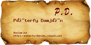 Péterfy Damján névjegykártya